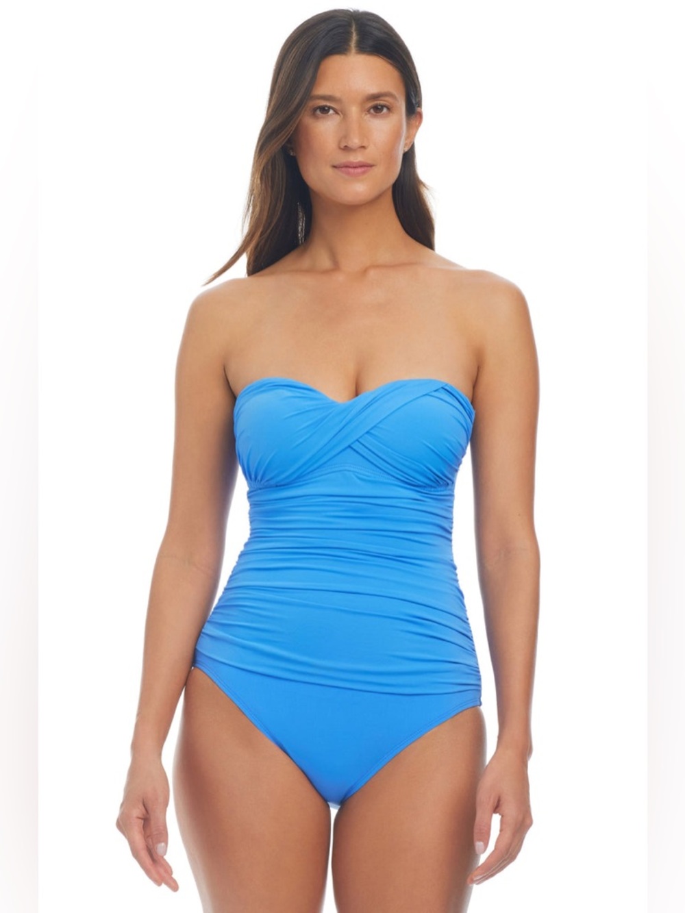 Bleu Rod Beattie Royal Blue Strapless One-Piece Swimsuit